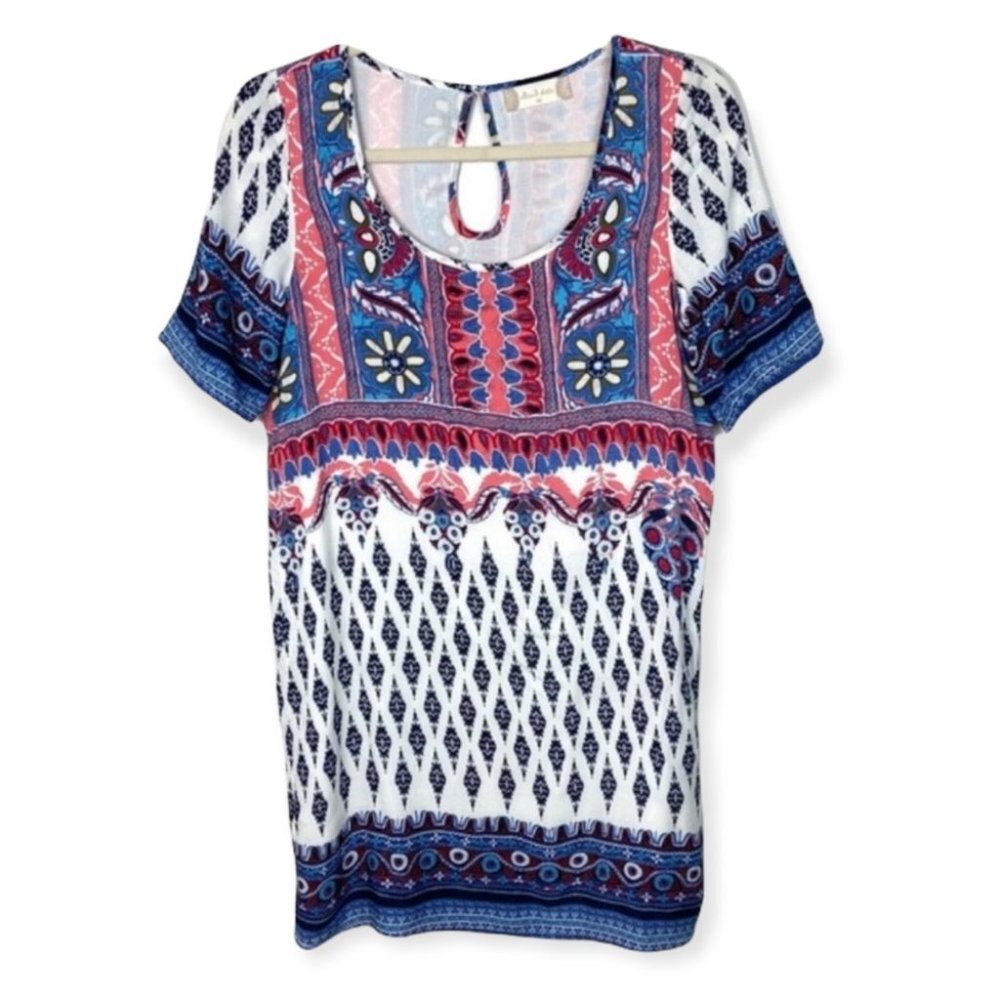 Altar'd State Bohemian Printed Shift Dress Size XS Rayon Boho Hippie Print Boho